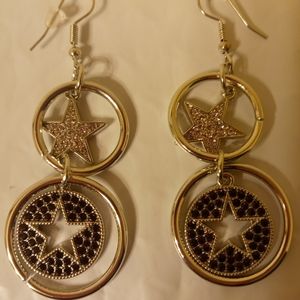 Ladies Cowboys Dangling Silver Earrings